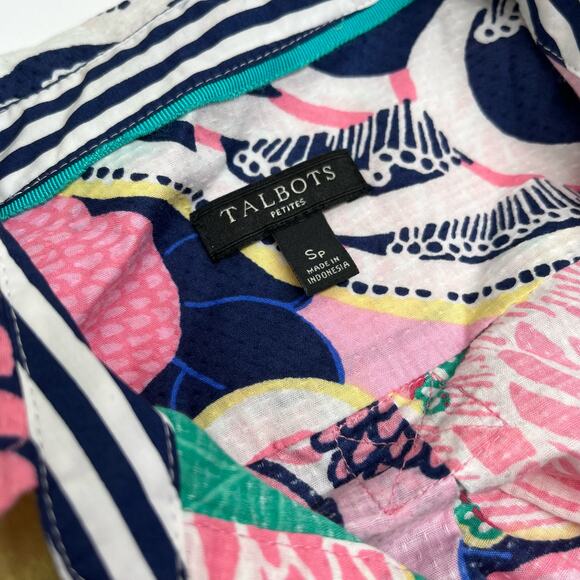 Talbots Floral Seersucker Button Down Top - Picture 5 of 6